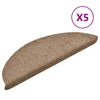 Itsekiinnittyvät porrasmatot 5 kpl kerma 56x17x3 cm neulahuopa
