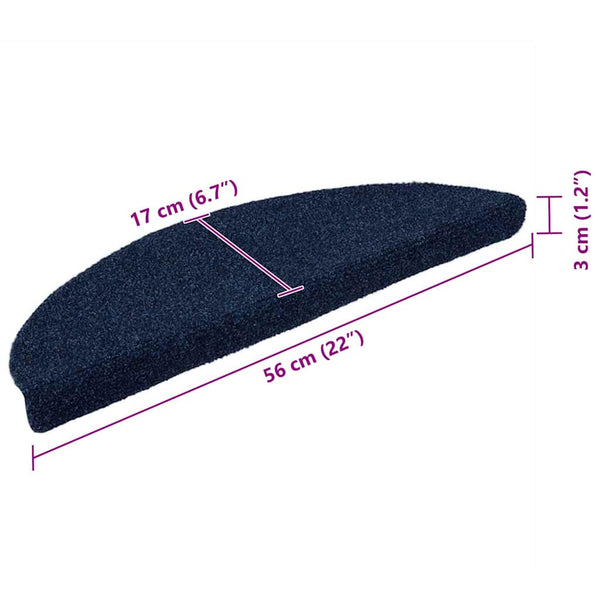 Porrasmatot itseliimautuvat 5 kpl 56x17x3 cm tummansininen puolipyöreä