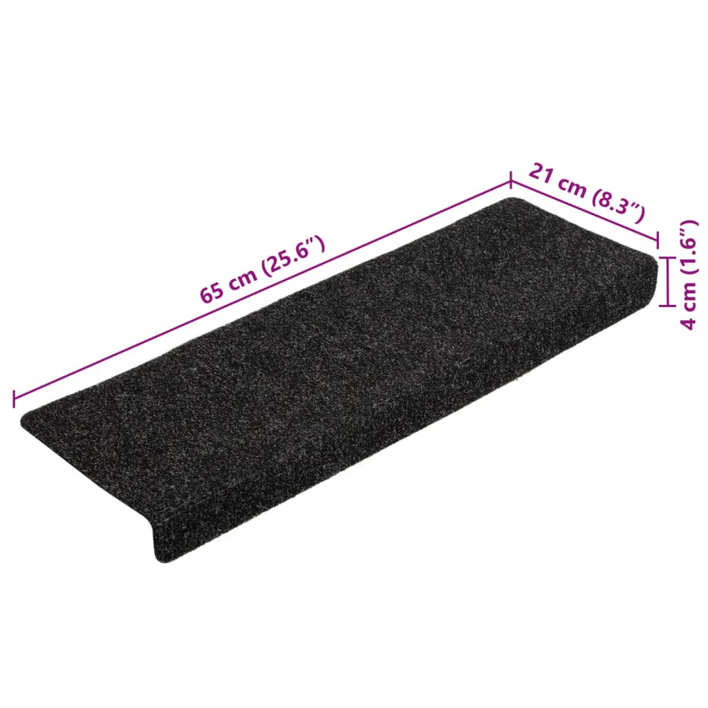 Musta porrasmatot Tuberon 65x21x4cm (5 kpl neulahuopa)