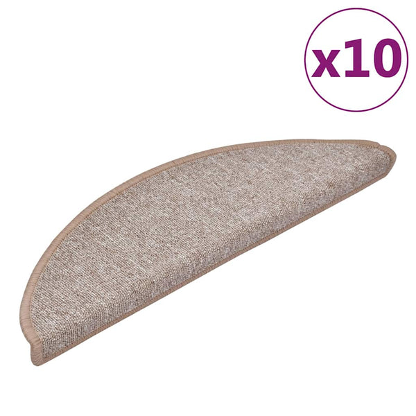 Porrasmatot 10 kpl 56x17x3 cm Vaaleanruskea Puolipyöreä