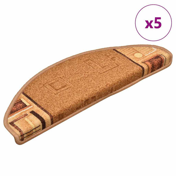 Itsekiinnittyvät porrasmatot 5 kpl 65x21x4 cm beige
