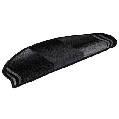 Itsekiinnittyvät porrasmatot 5 kpl 65x21x4 cm musta ja harmaa