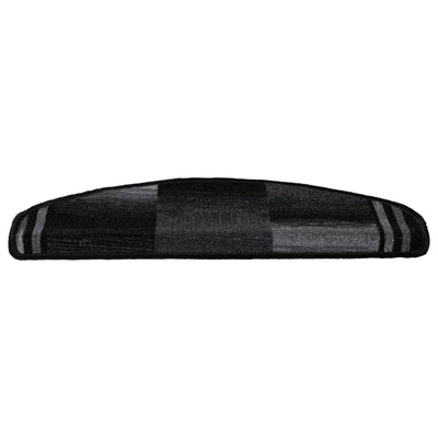 Itsekiinnittyvät porrasmatot 5 kpl 65x21x4 cm musta ja harmaa