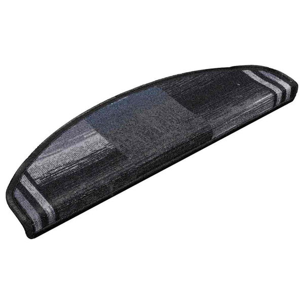 Itsekiinnittyvät porrasmatot 10 kpl 65x21x4 cm musta ja harmaa