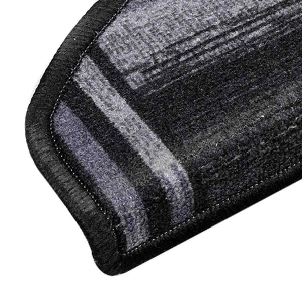 Itsekiinnittyvät porrasmatot 10 kpl 65x21x4 cm musta ja harmaa