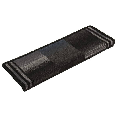 Itsekiinnittyvät porrasmatot 10 kpl 65x21x4 cm musta ja harmaa