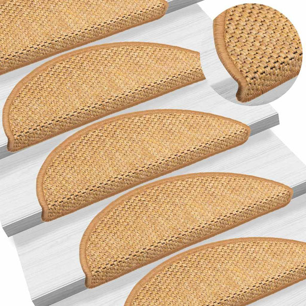 Itsekiinnittyvät porrasmatot sisaltyyli 15 kpl 56x17x3 cm sisal