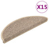 Itsekiinnittyvät porrasmatot sisaltyyli 15 kpl 56x17x3 cm beige
