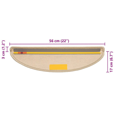 Itsekiinnittyvät porrasmatot sisaltyyli 15 kpl 56x17x3 cm beige