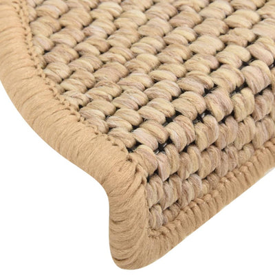 Itsekiinnittyvät porrasmatot sisaltyyli 15 kpl 56x17x3 cm beige