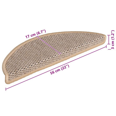 Beige itsekiinnittyvät porrasmatot Melitica 56x17x3cm (15 kpl)