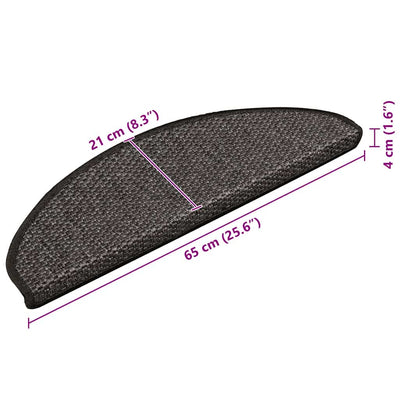 Antrasiitti itsekiinnittyvät porrasmatot sisaltyyli Melitica 65x21x4cm (15kpl)
