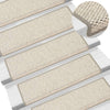 Itsekiinnittyvät porrasmatot sisaltyyli 15 kpl 65x21x4 cm beige