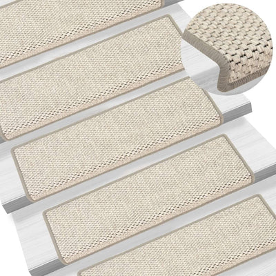 Itsekiinnittyvät porrasmatot sisaltyyli 15 kpl 65x21x4 cm beige