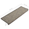 Itsekiinnittyvät porrasmatot sisaltyyli 15 kpl 65x21x4 cm beige