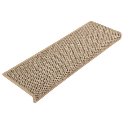 Itsekiinnittyvät porrasmatot sisaltyyli 15 kpl 65x21x4 cm beige