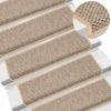 Itsekiinnittyvät porrasmatot sisaltyyli 15kpl 65x21x4cm v.beige