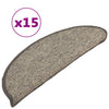 Itsekiinnittyvät porrasmatot 15 kpl 56x17x3 cm beige ja harmaa