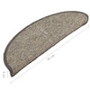 Itsekiinnittyvät porrasmatot 15 kpl 56x17x3 cm beige ja harmaa