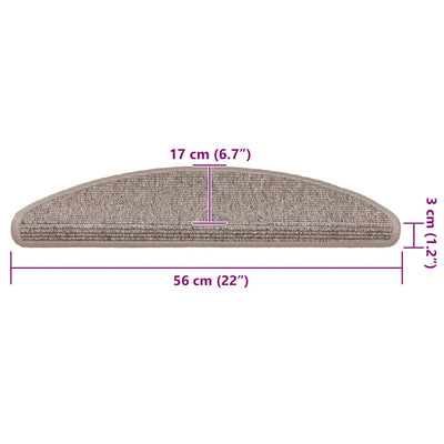 Tumma beige itsekiinnittyvät porrasmatot Blidar 56x17x3cm (15 kpl)
