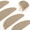Itsekiinnittyvät porrasmatot 15 kpl 56x17x3 cm tumma beige