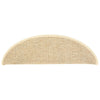 Itsekiinnittyvät porrasmatot 15 kpl 56x17x3 cm vaalea beige