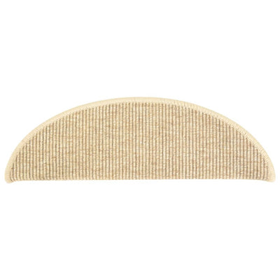 Itsekiinnittyvät porrasmatot 15 kpl 56x17x3 cm vaalea beige