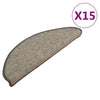 Itsekiinnittyvät porrasmatot 15 kpl harmaa ja beige 65x21x4 cm