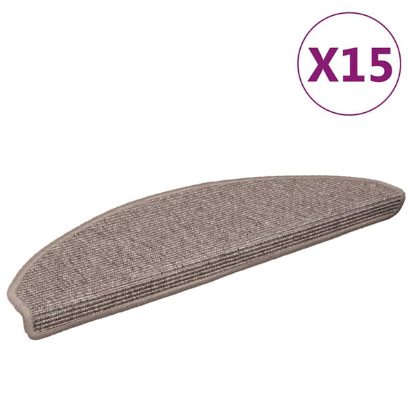Porrasmatot 15 kpl 65x21x4 cm tummanbeige puolipyöreä suuri