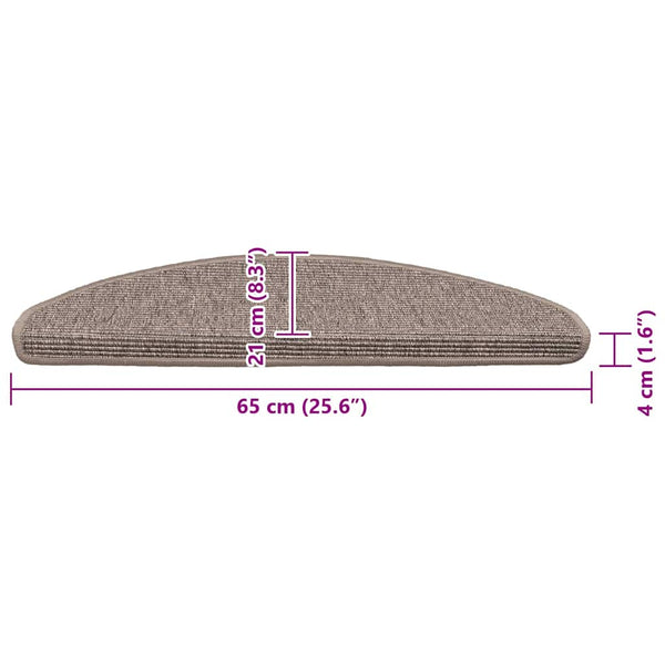 Porrasmatot 15 kpl 65x21x4 cm tummanbeige puolipyöreä suuri