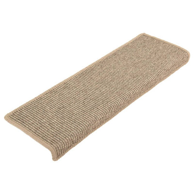 Itsekiinnittyvät porrasmatot 15 kpl tumma beige 65x21x4 cm