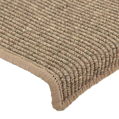 Itsekiinnittyvät porrasmatot 15 kpl tumma beige 65x21x4 cm