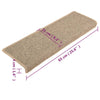 Itsekiinnittyvät porrasmatot 15 kpl tumma beige 65x21x4 cm