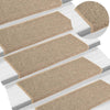 Itsekiinnittyvät porrasmatot 15 kpl tumma beige 65x21x4 cm