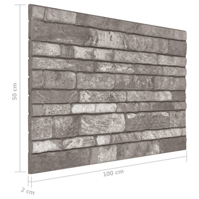 3D-seinäpaneelit tummanharmaa tiilikuvio 10 kpl EPS