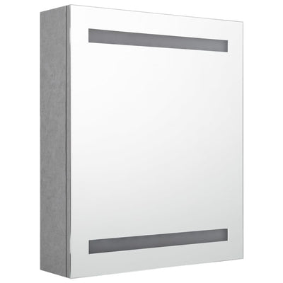 LED kylpyhuoneen peilikaappi betoninharmaa 50x14x60 cm