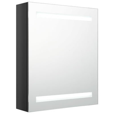 LED kylpyhuoneen peilikaappi kiiltävä musta 50x14x60 cm