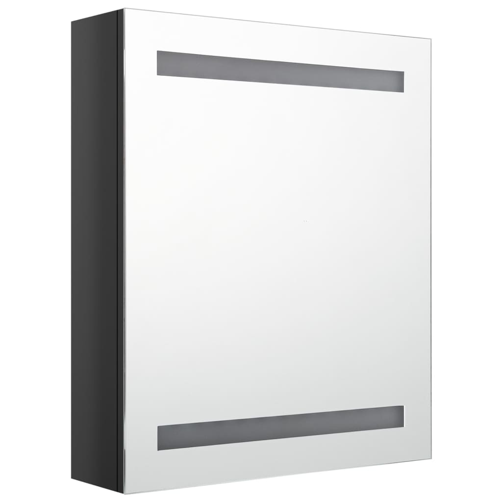 Musta led kylpyhuoneen peilikaappi Broinas 50x14x60cm (kiiltävä)