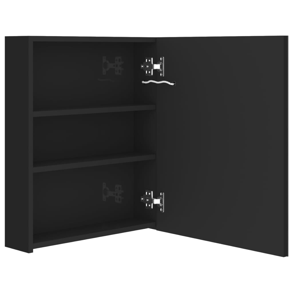 Musta led kylpyhuoneen peilikaappi Broinas 50x14x60cm (kiiltävä)