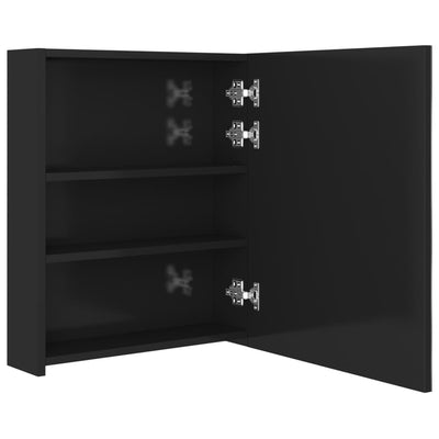 LED kylpyhuoneen peilikaappi kiiltävä musta 50x14x60 cm