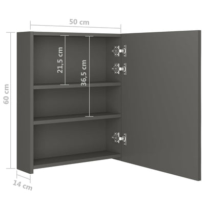 LED kylpyhuoneen peilikaappi antrasiitti 50x14x60 cm