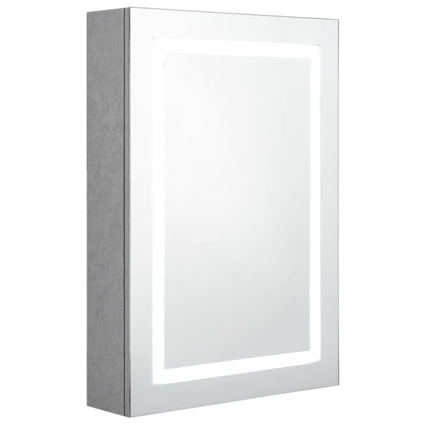 LED kylpyhuoneen peilikaappi betoninharmaa 50x13x70 cm
