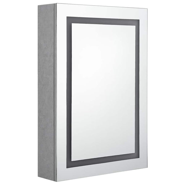 LED kylpyhuoneen peilikaappi betoninharmaa 50x13x70 cm