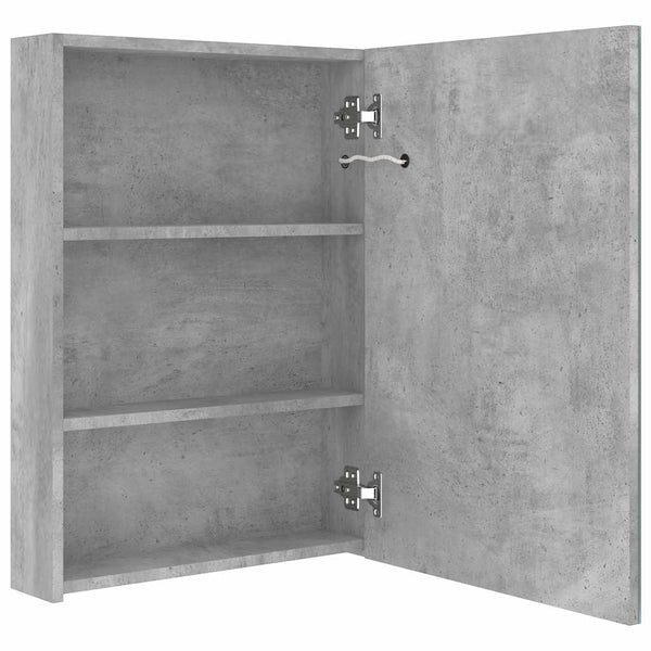 LED kylpyhuoneen peilikaappi betoninharmaa 50x13x70 cm