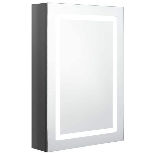LED kylpyhuoneen peilikaappi kiiltävä harmaa 50x13x70 cm