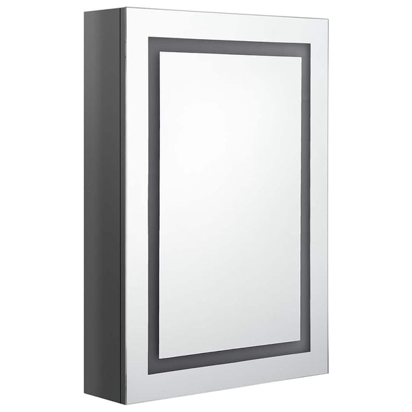 LED kylpyhuoneen peilikaappi kiiltävä harmaa 50x13x70 cm