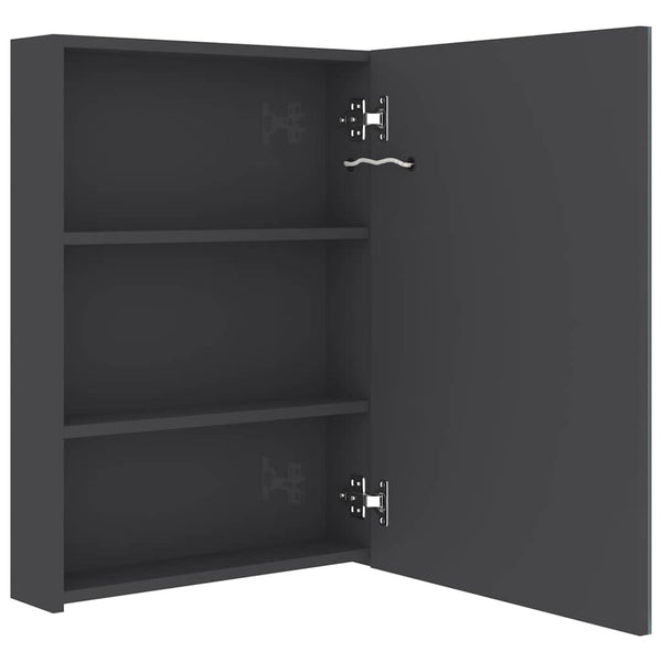 LED kylpyhuoneen peilikaappi kiiltävä harmaa 50x13x70 cm