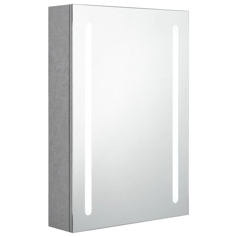 Betoninharmaa led kylpyhuoneen peilikaappi Eustin 50x13x70cm