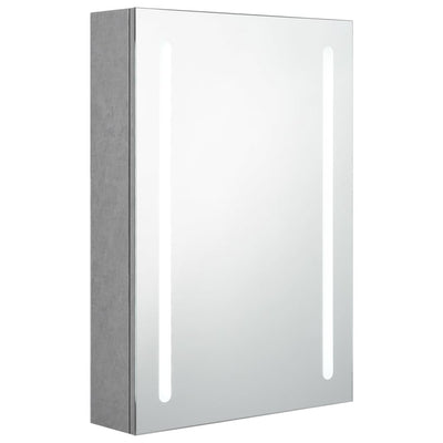 LED kylpyhuoneen peilikaappi betoninharmaa 50x13x70 cm