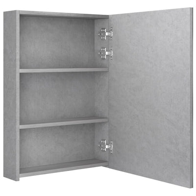 LED kylpyhuoneen peilikaappi betoninharmaa 50x13x70 cm